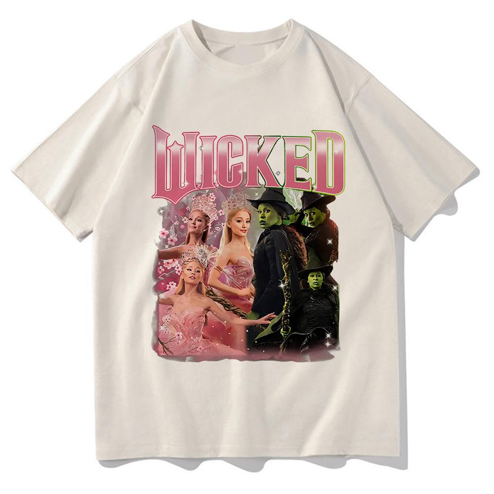 2025 MovieWicked for Good T Shirt Retro WomenUnisex Clothing Cotton Clothes Graphic Tops for Lover Gifts Hight Quality T Shirts