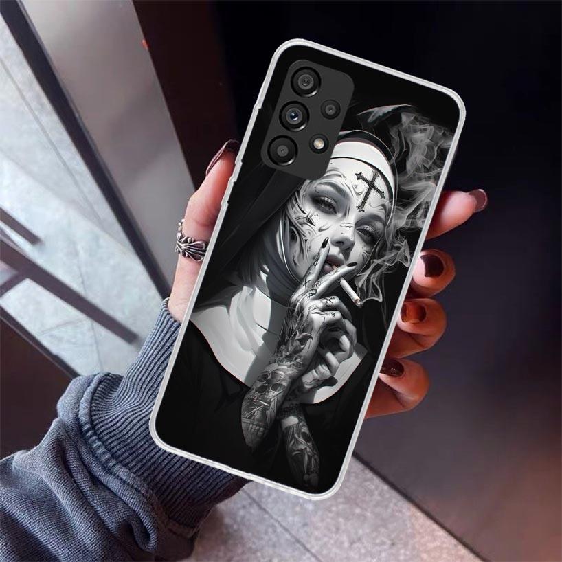 Dark Demon Nun Phone Case For Samsung Galaxy A12 A52S A42 A32 A22 A51 A50 Note 20 Ultra 10 S10 Plus A71 A70 A31 A30 A10S Galaxy