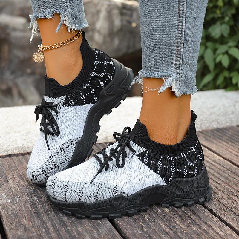 Летающие плетеные сетчатые кроссовки женские летние женские туфли дышащие спортивные сетчатые однотонные туфли женские туфли 36