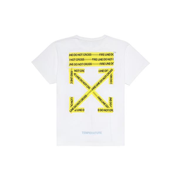 OFF WHITE T Shirts Mens Crew Neck Moderate OMAA002S181850060160 XXS жёлтый/белый