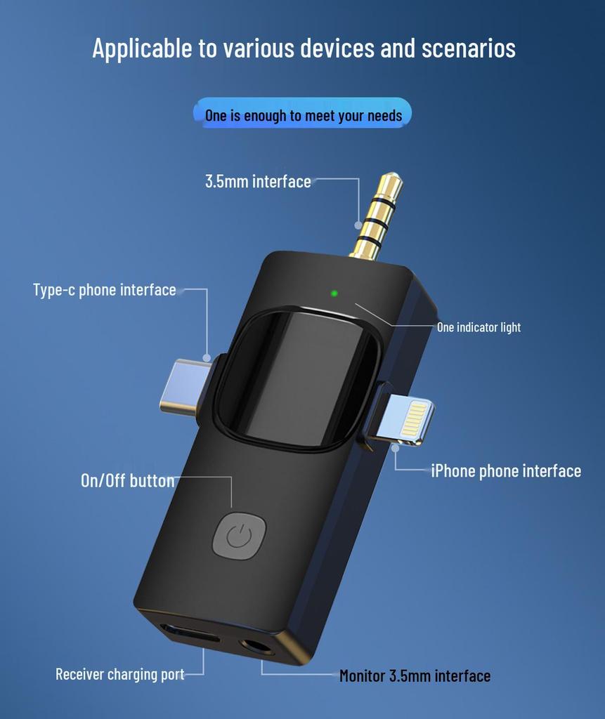 Wireless Lavalier Microphone with High-Definition Sound, Noise Reduction, and Omnidirectional Pickup for Live Streaming