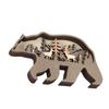 3D Wood Carving Animal Multi Layer Forest Animal Wood Carving Crafts Home Furnishing Wall DecorationBear