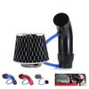 76mm Universal Car Cold Air Intake Kit with High Flow Cone Air Filter 3inch Aluminum Air Intake Pipe Automobile Rubber Hose Kit