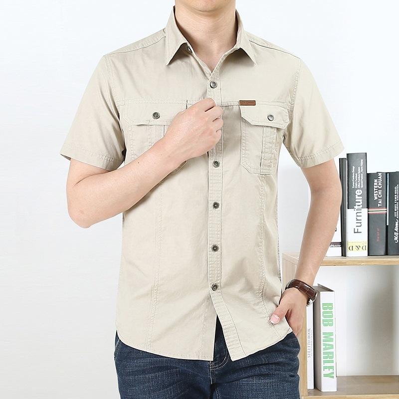 Summer Short-sleeved Shirt Men's Shirts Shirt Work Outdoor Loose Casual Shirt Men's Top Clothes Comfortable and Durable Men's Tops Fashionable Trend