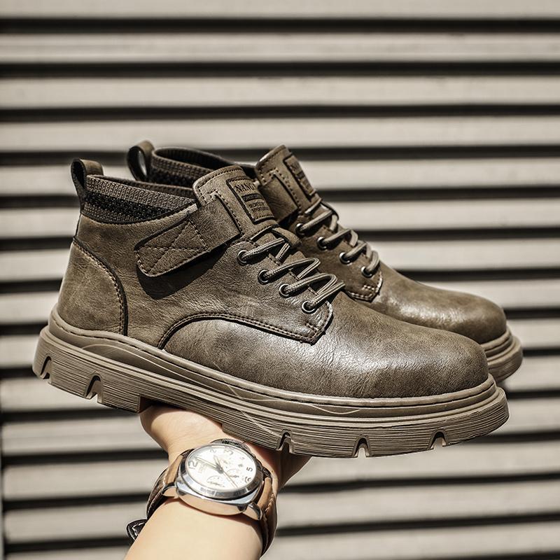 Herren Business Schuhe Atmungsaktiv Bequem Outdoor Arbeitsschuhe Trendige Freizeit Designer Schnürschuhe Plateau Wanderstiefel