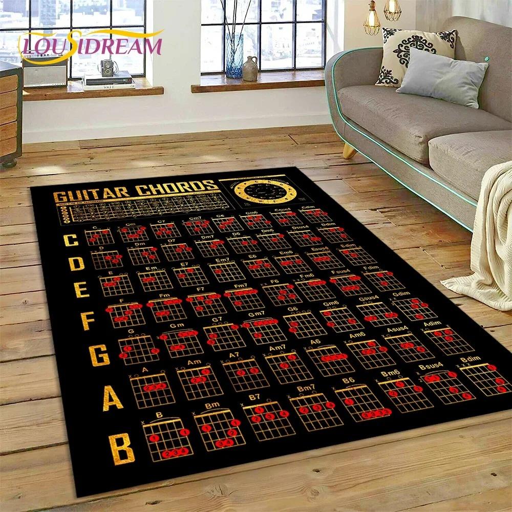 Guitar Chords Theory Chart Music Carpet Bedroom Living Room Home Sofa Rug Decoration Originality Children Game Large Floor Mat