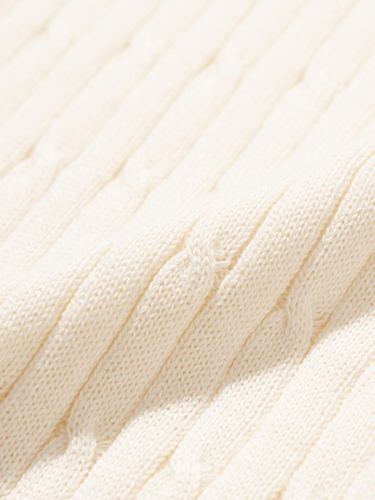 20TH HOLE Cable Half-Zip Knit [Cream]