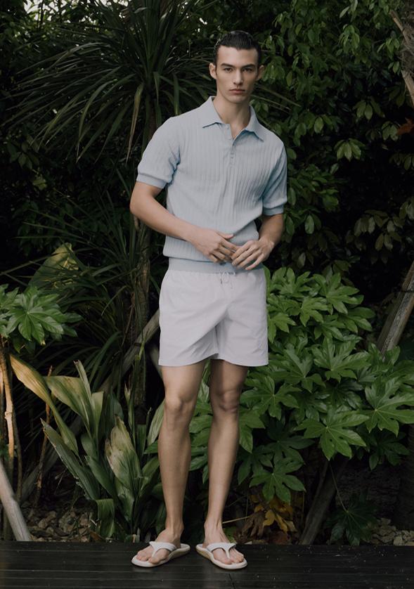 SAVAGE Half Polo Knit - Sky Blue