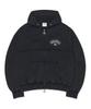 Nomanual Raw Edge Hooded Zip-Up - Washed Black