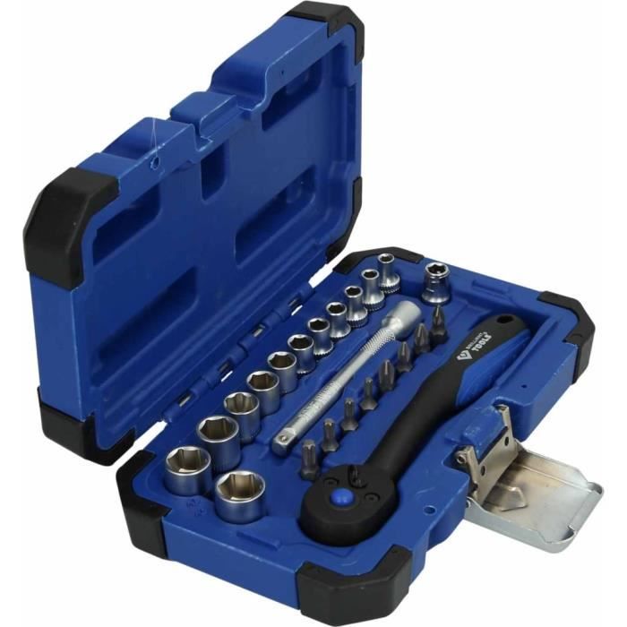 Coffret de douilles et cliquets 1/4'' - Brilliant Tools BT020023 - Malette outils