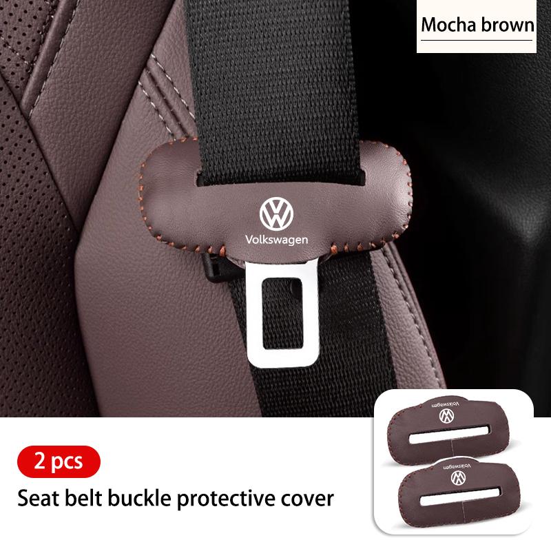 BIG1 Leather Car Seat Belt Adjustable Anti-Scratch Protector Buckle For Volkswagen VW Polo Jetta Sagitar Magotan Passat B5 B6 B7 CC