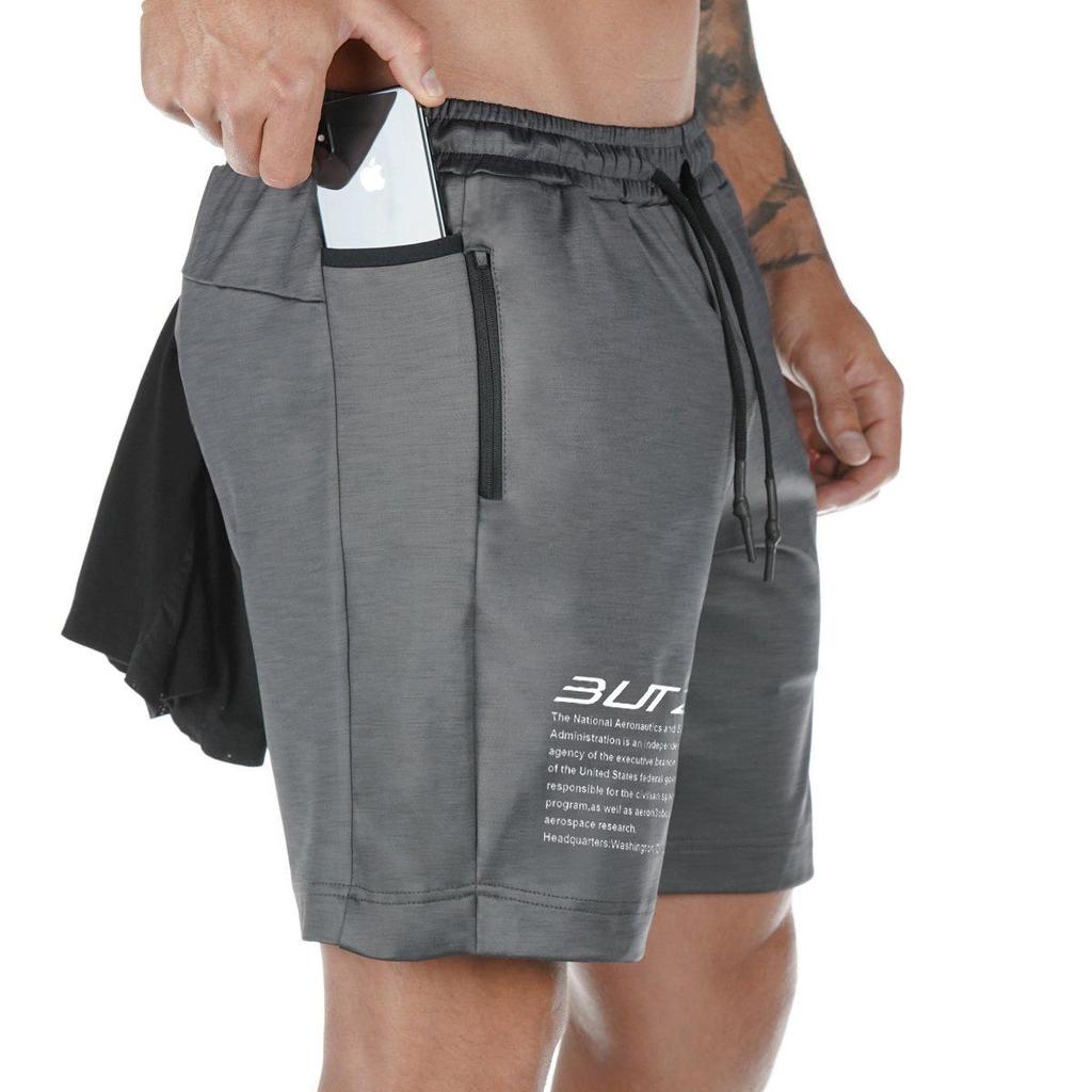 Pantaloni scurți de alergare și fitness respirabili, cu croială slim fit, la modă, de la Muscle Brothers