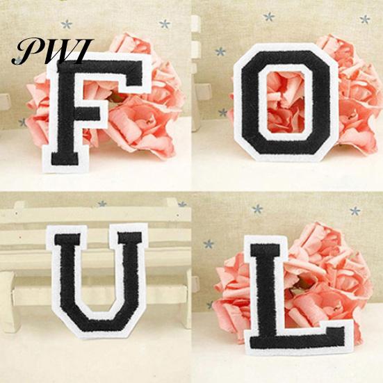 Cloth Letter A-Z Embroidered Motif Applique Iron On Patch Sew Clothing DIY Sticker