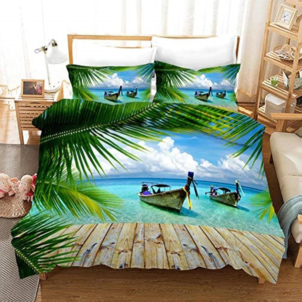 

Comforter Sailing Ship Ocean Wave Nautical For Kids Boys Cartoon Pirate Ship Red Blue Child Teens For Bedroom Decoration Warm Comforter (quilt)-EU Single(135*200cm)3pcs