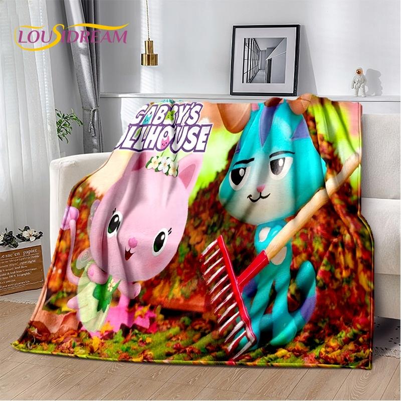Cartoon Cute Gabbys Dollhouse Girl Soft Blankets,Keep Warm Throw Blanket Comfortable Blanket for Picnic Beds Sofa Home Bedroom