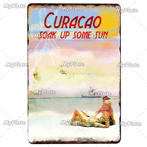 [MyPlate] SUMMER Vintage Metal Sign Tin Sign Wall Decor For Bar Beach Plaque Pub Club Poster Wall Decor Hawaii/California/Miami
