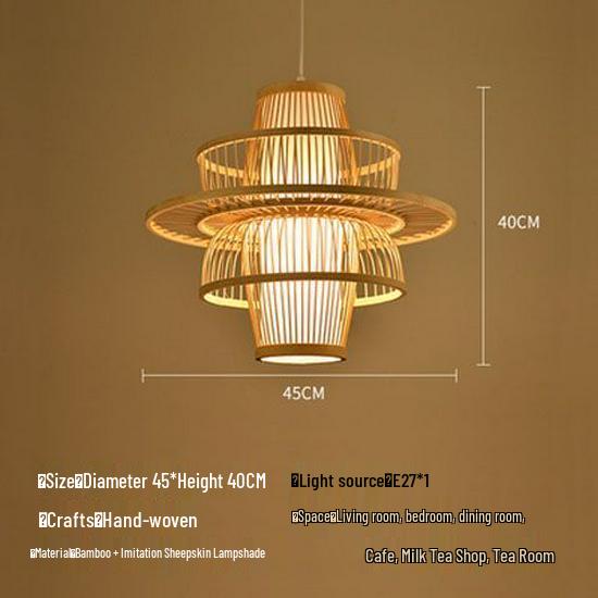 Bamboo Weave Pendant Light for Tea Room, Restaurant, or Bar – Simple Japanese Style