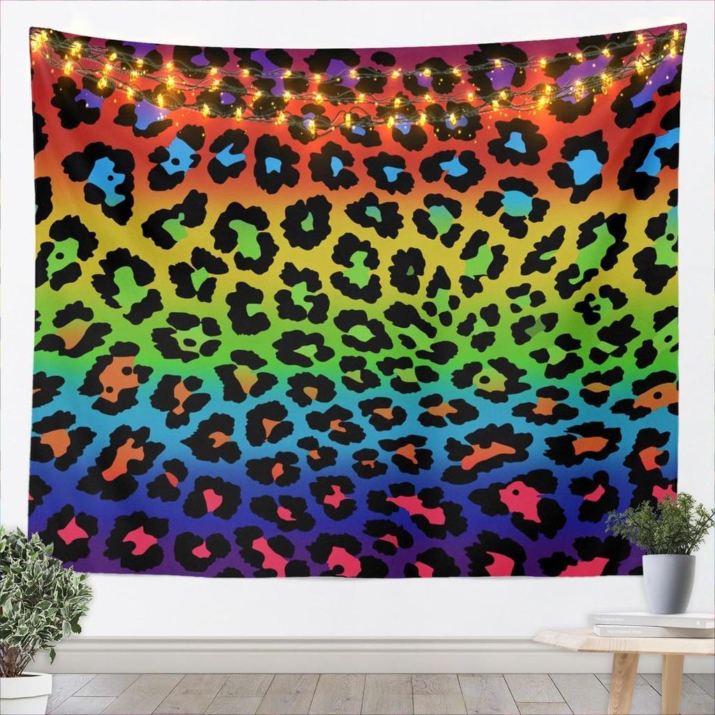 Rose Cheetah Tapestry Wall Hanging Leopard Print Tapestry For Kids Boys Girls Children Romantic Red Rose Floral Wall Tapestry