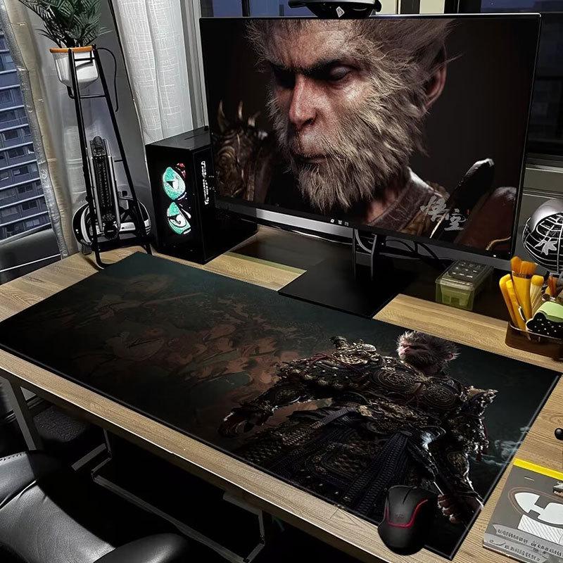 

Черный коврик для игровой мыши Myth Goku большого размера с нескользящим покрытием 30x60 cm (2.5mm diatom mud)