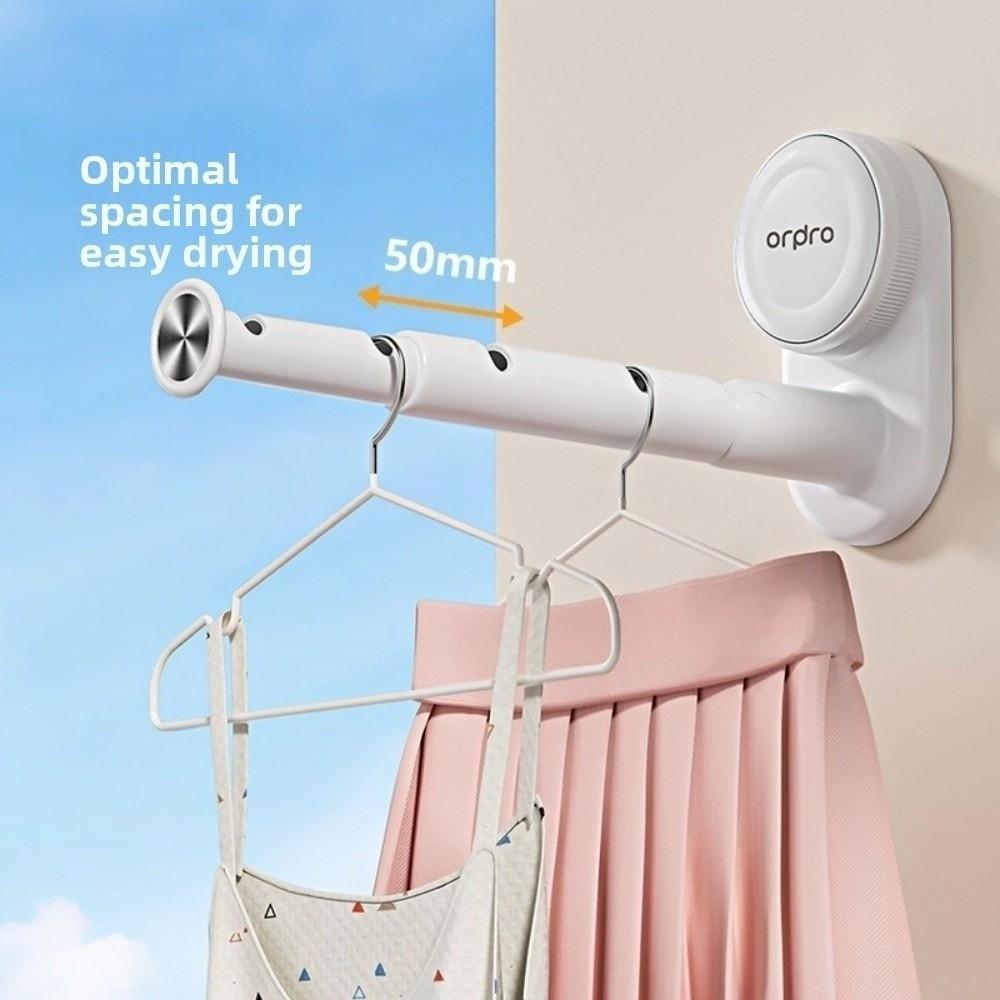 Adjustable Length Clothes Hanger Organizer Suction Cup Installation Balcony Hanging Rack  Window