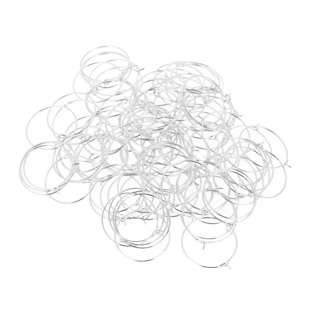 100Pcs Gold/Silver Color Steel Circle Earring Loops Earring Hoop Rings  Earrings Pendant