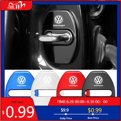 VW GTI GOLF 2026 Hot For VW VOLKSWAGEN 4Pcs Car Door Lock Protective Cover Stickers Auto Accessories For Volkswagen VW RLine R