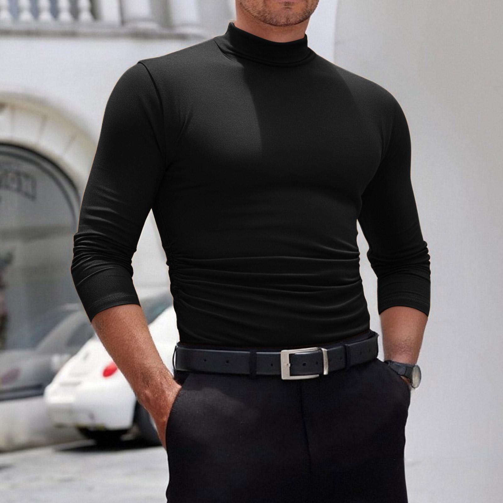 

Маленький высокий воротник Повседневный Футболка с длинными рукавами L