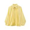 Olive Green Loose Fit Pleated Drop Shoulder Shirt with Roll-Up Sleeves, Beige & Yellow Options