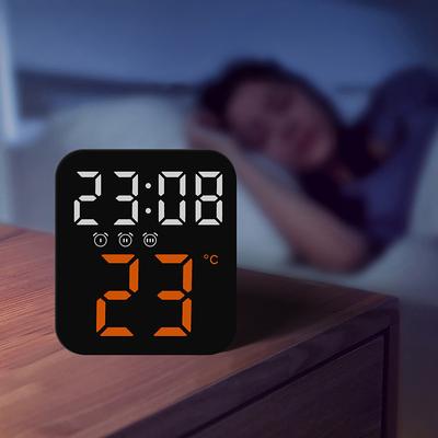 Digital Alarm Clock For Bedrooms With Temperature Adjustable Brightness Voice Control Alarm Wall Clock