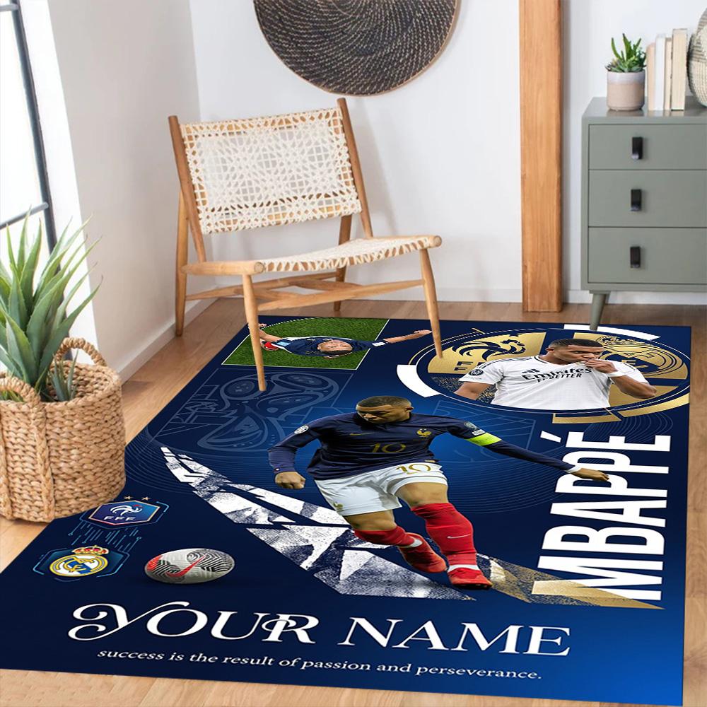 Mbappe Personalized Text Carpet Perfect For Outdoor Dining Room Dormitory Living Rooms Antislip Carpet Anime Office Decor Spiritual Gift