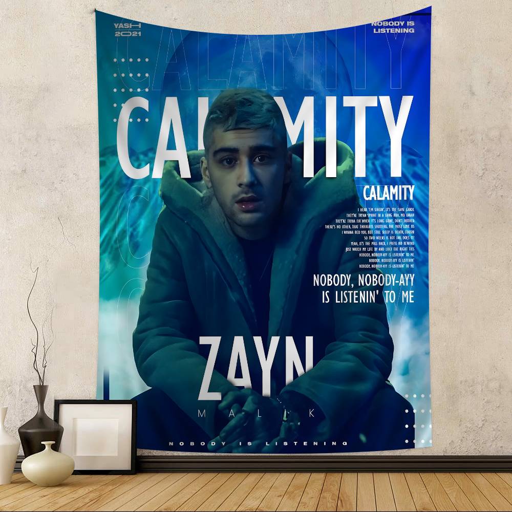 Singer ZZayn MMalik Movie Anime Tapestry Hippie Flower Wall Carpets Dorm Decor Cheap Hippie Wall Hanging