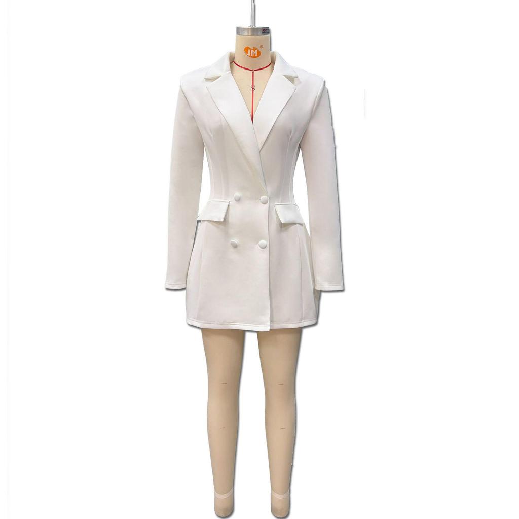Rochie Costum Damă Toamnă/Iarnă cu Decolteu Adânc în V și Talie Evidențiată