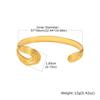 Stainless Steel Irregular Textured Cuff Bracelet for Women 18K Gold Plated Open Bangle Fashion Party Jewelry Gift