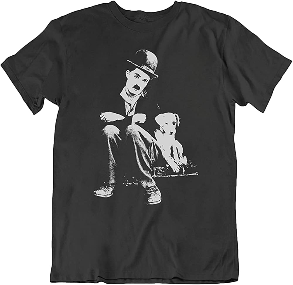 Charlie Chaplin Actor Funny Movie T Shirt Adult Men Tee Gift S чёрный