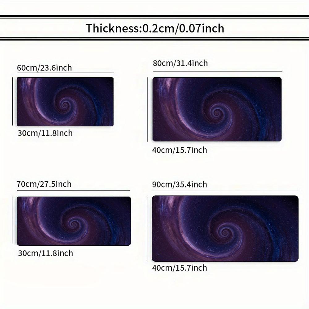 Galaxy Vortex Art Mouse Pad Large Computer Office Game Table Mat XXL Rubber Antislip Stitched Edge Keyboard Mats Long Desk Pads