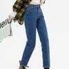 New Jeans Woman High Waist Warm Plush Elastic Denim Pants Jeans for Women Retro Streetwear Washed Baggy Leisure Straight Pants