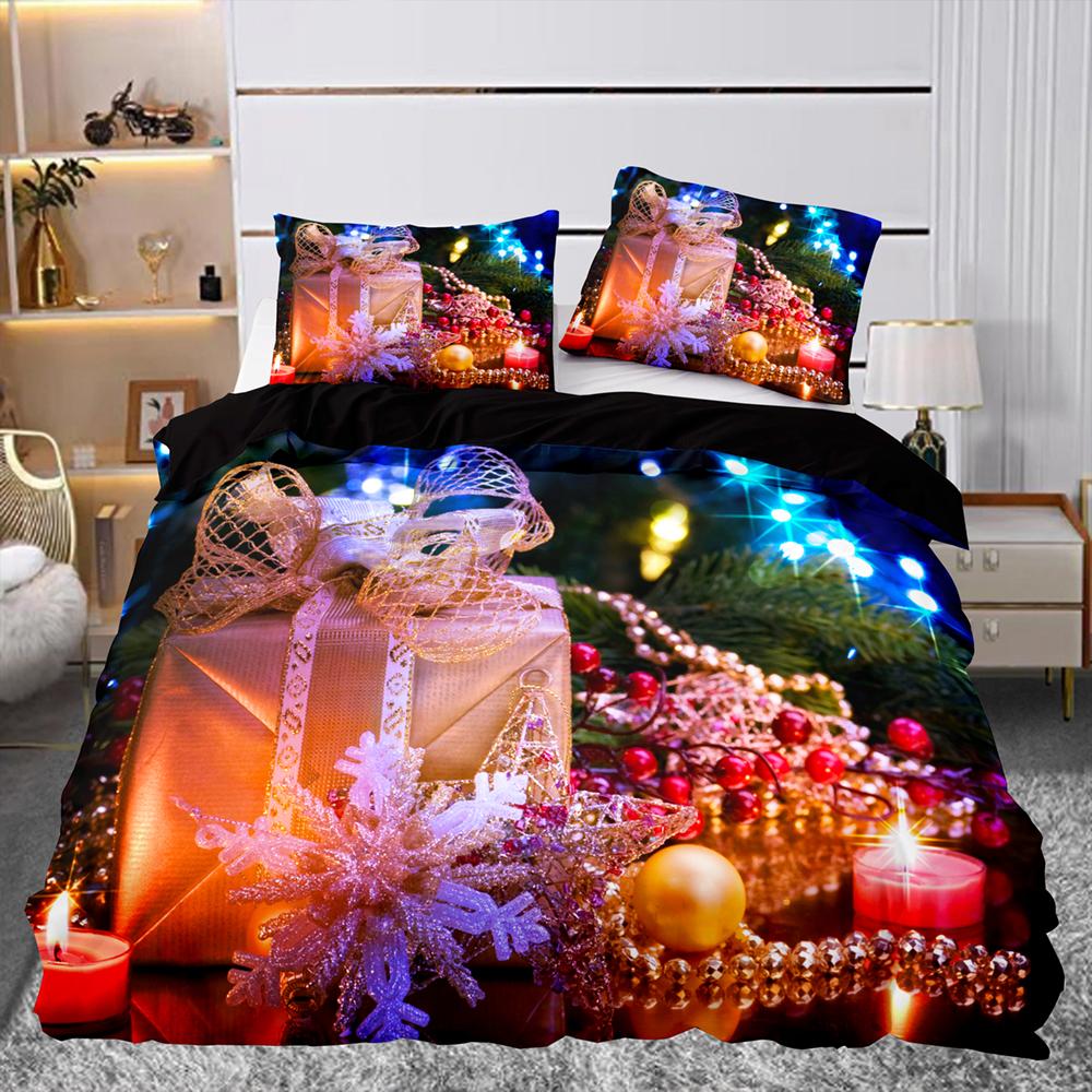 Рождественский подарок с узором пододеяльник комплект постельного белья для детей — фото 3