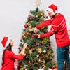 1pc 16 Ft Christmas Tinsel Garland Metallic Shinny with LED Lights Tree Thick Hanging Decorations for Xmas Party Indoor