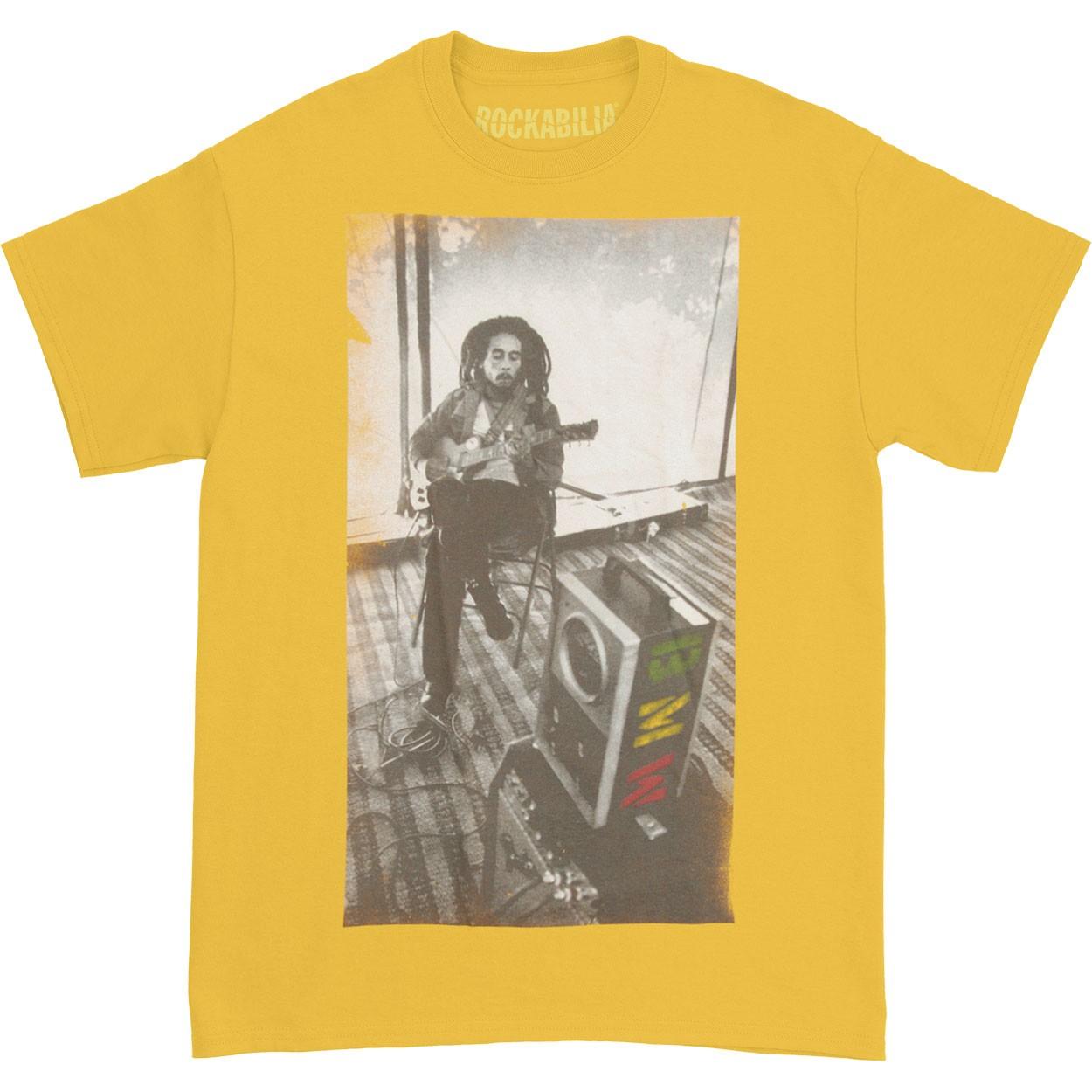 Men s Bob Marley Speaker T-shirt Small Gold S