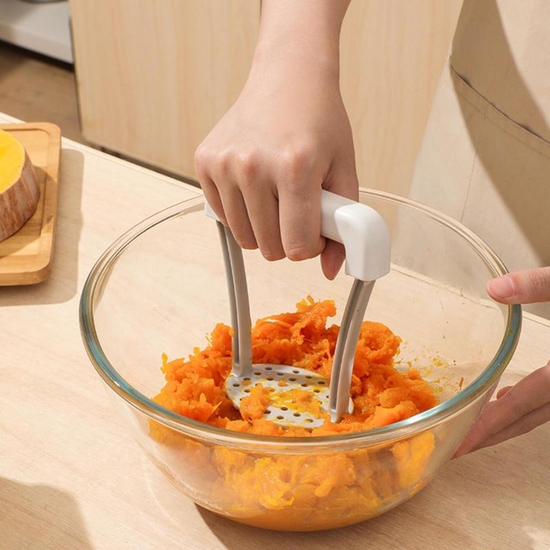 Manual Potato Masher Plastic Pressed Potato Smasher Portable Kitchen Tool for Babies Food, Fruit, Banana, Baking