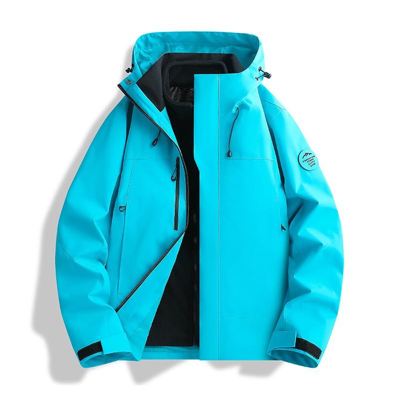 Men Women 3-in-1 Waterproof Windproof Hiking Jacket Outdoor Camping Mountaineering Coat