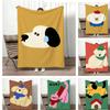 Cartoon Style M-Minimal Cute Throw Lightweight 240g Flannel Blanket Soft Skin-friendly for Summer Cooling