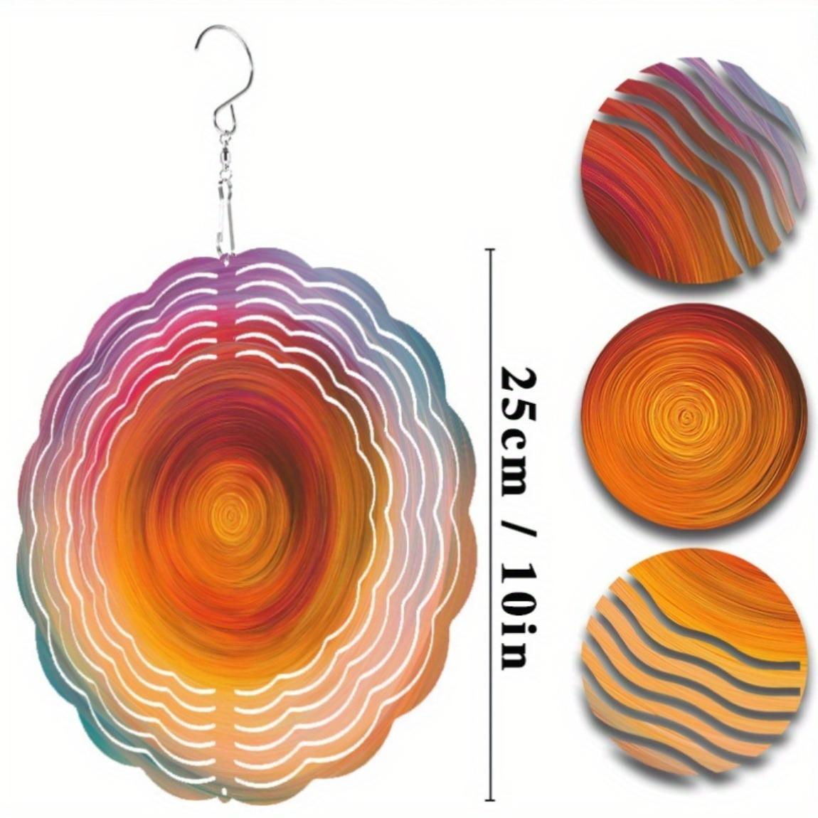 

10 Inch Metal Ring Pattern Hanging Kite Wind Chime for Outdoor Garden Balcony Decor Rotating 360 Hook Artistic Gift for Friends 01A