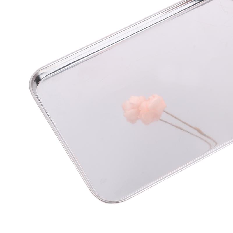 Stainless Steel Tray Rectangle Plate Kitchen Medical Organizer Baking Plate
