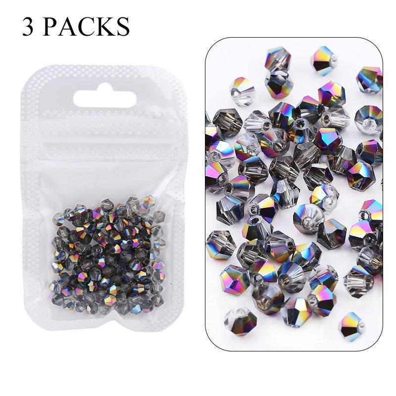 4mm Shiny AB Color Crystal Bicone Beads Glass Jewelry Beads Loose Spacer Beads Earring Bracelet Making Jewelry Accessories DIY