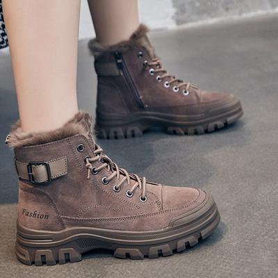 2025 Winter Genuine Leather Shoes Women Snow Boots Cowhide Flat Non-slip Warm Plus Women Ankle Boots Black Brown