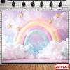Bannière plate 2D Licorne Pastel Arc-en-ciel - Rose pastel Décoration de fête sur le thème des Licornes fête d'anniversaire