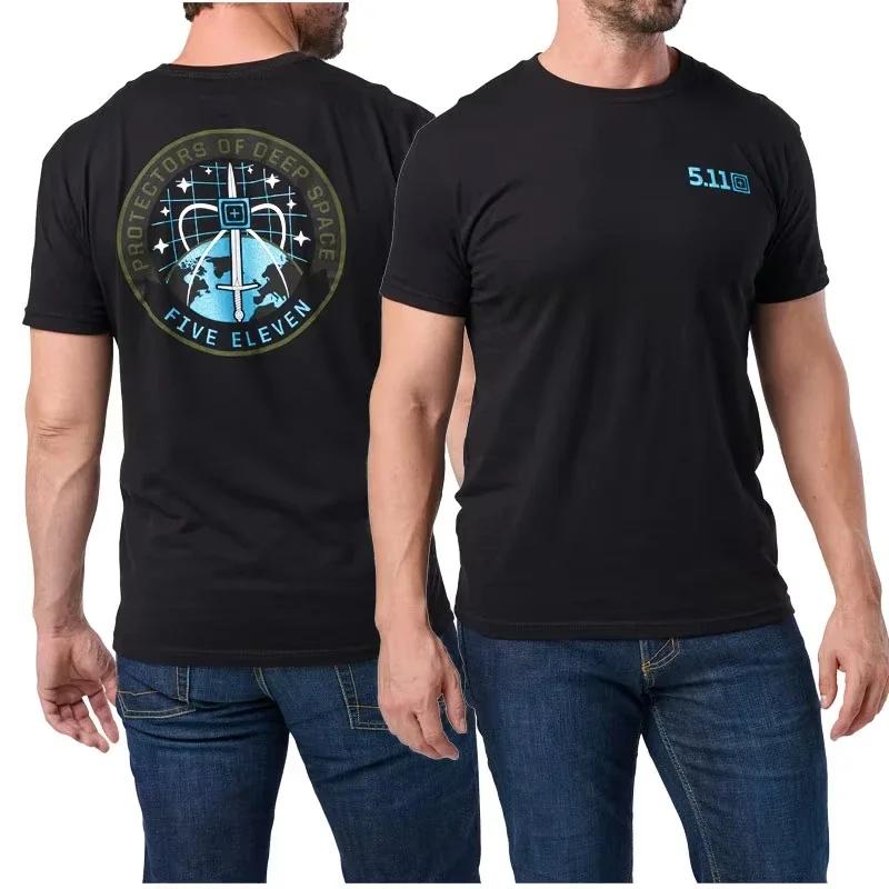 2025 Vysoce kvalitní USA 5.11 Taktické pánské tričko Bavlna S potiskem Kulatý výstřih Fitness trénink Tričko s kulatým výstřihem a krátkým rukávem