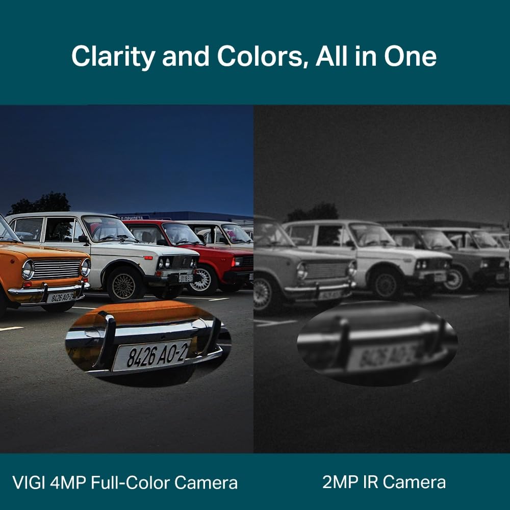 ONVIF VIGI 4MP Outdoor Full Color Network Camera Security Camera VIGI C540 TP-Link Pan-Tilt (4mm)