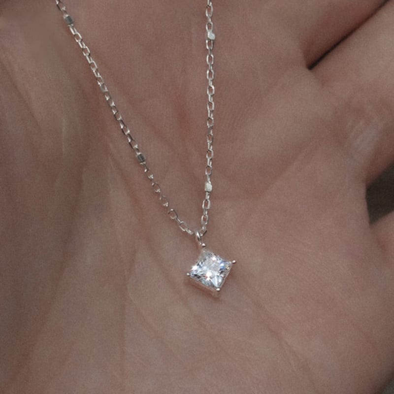 Atelier Darin Square Moissanite Necklace